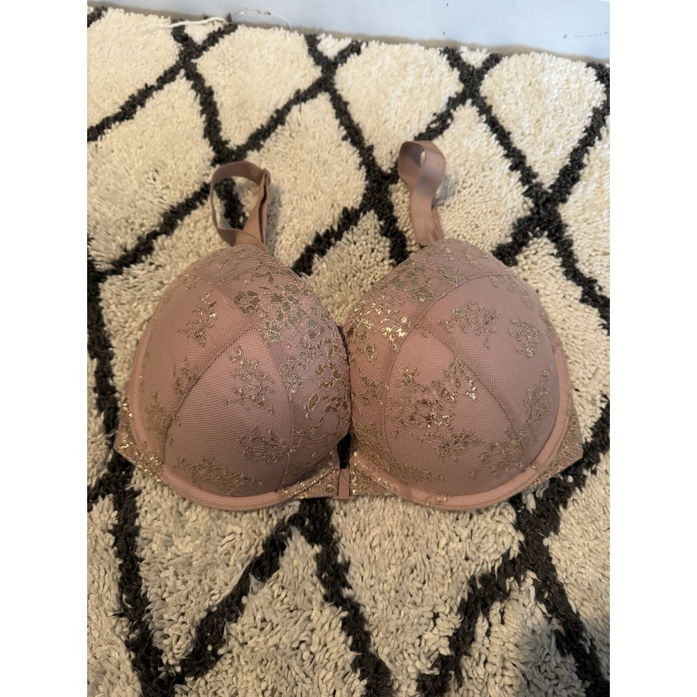 Victorias Secret Very Sexy Push Up Bra 32ddd Taupe Gold Embellish Intimates